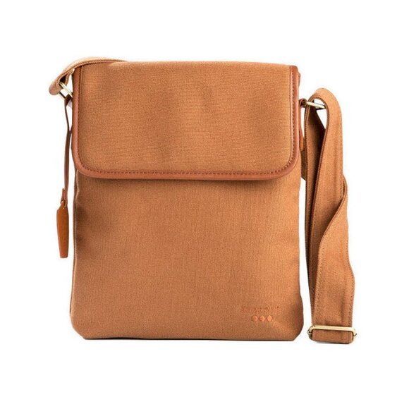 Tablet Bag Shoulder Canvas bag with Genuine Leather Trim - Picture 1 of 2